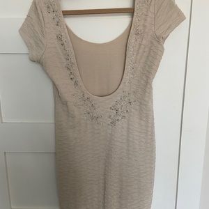 Free People ribbed low back dress with jewels